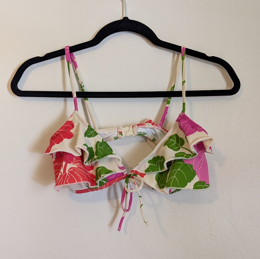 Zimmermann Floral Ruffle Bikini Top